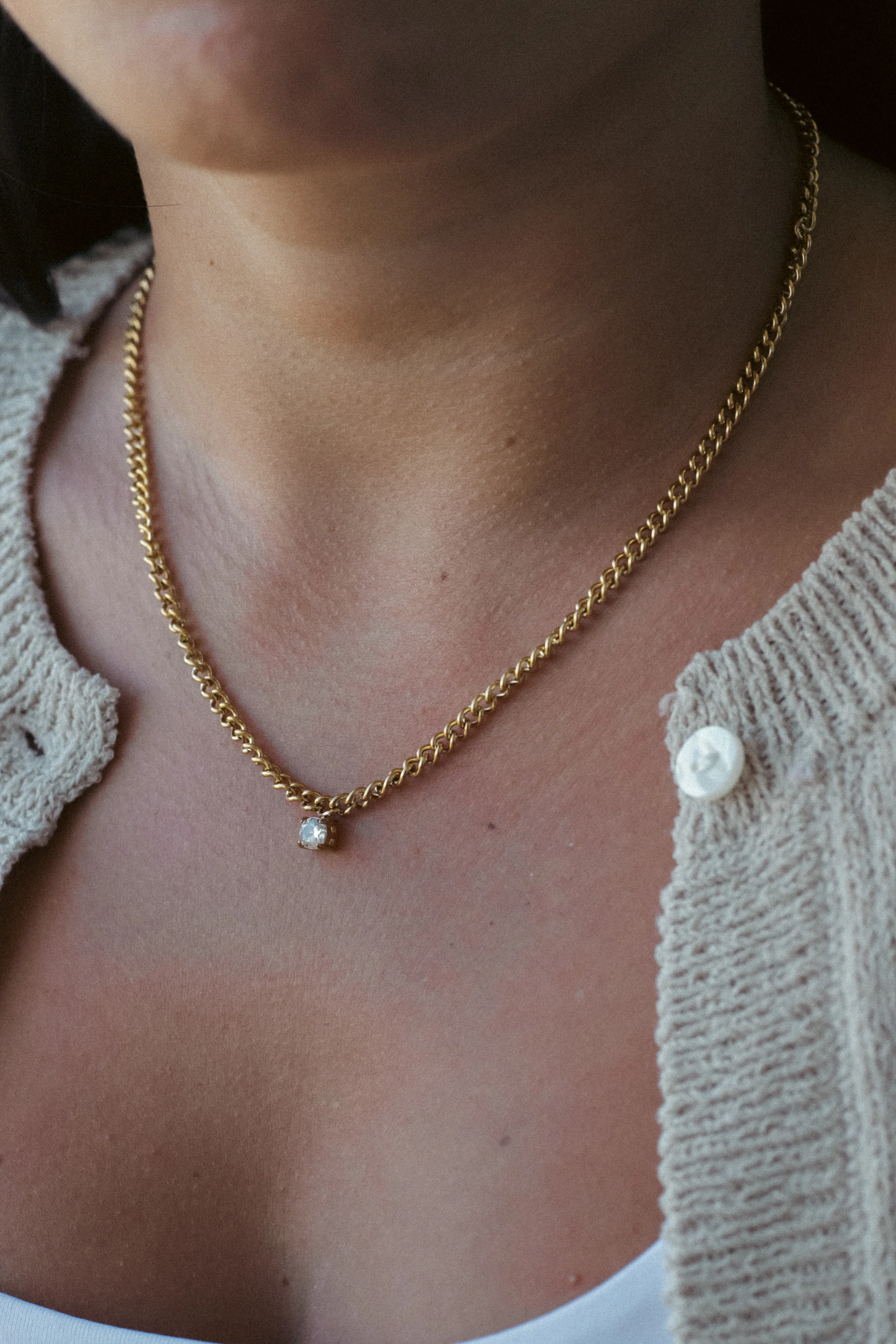 SOLITAIRE CHARM NECKLACE. - Image 3