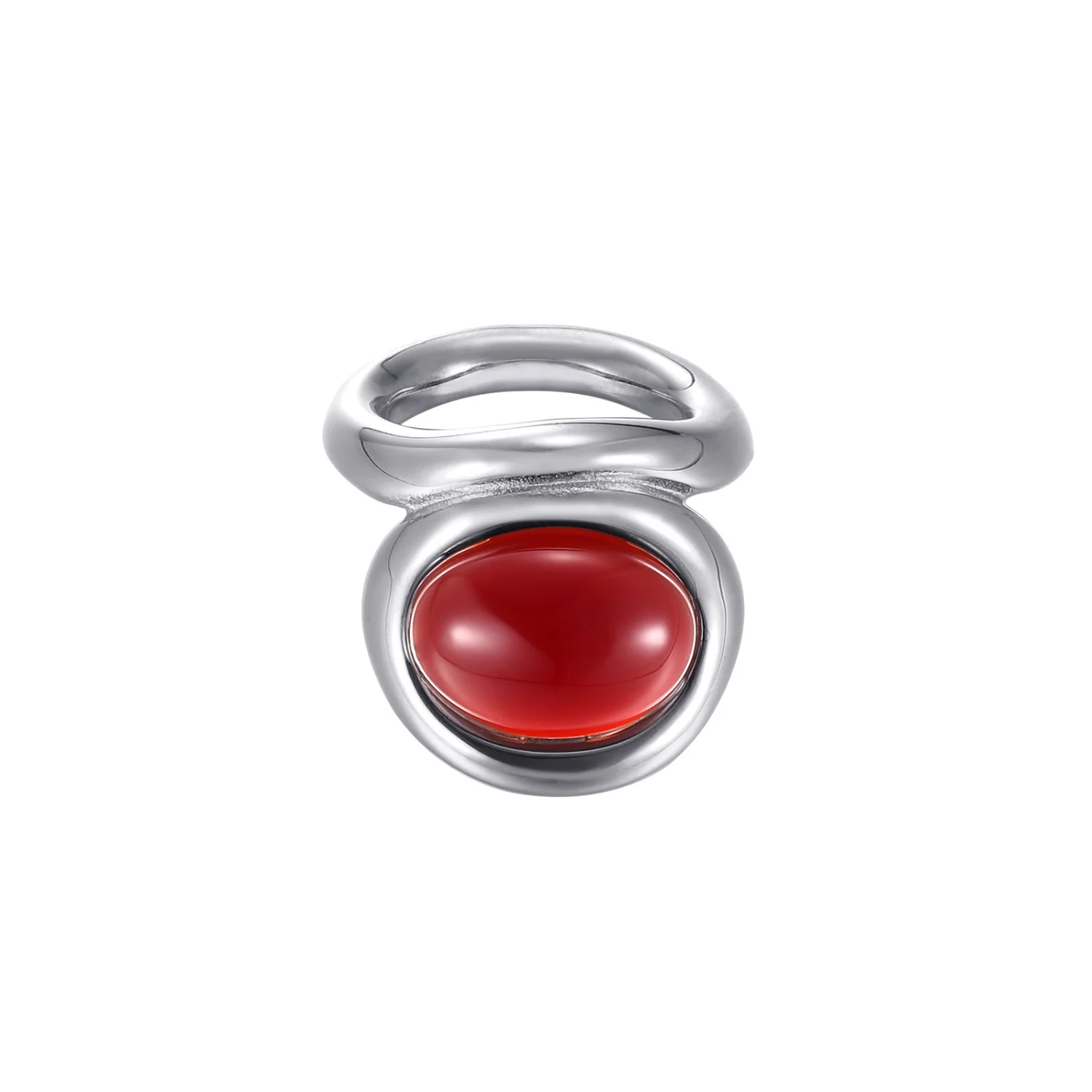 STATEMENT COCKTAIL RING. RED - Image 4